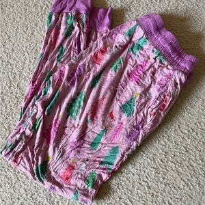 Little Sleepies Pink Pajama Pants with Festive Print
